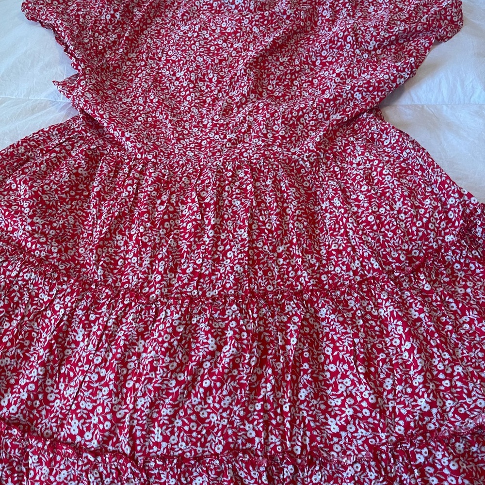 Red flower dress